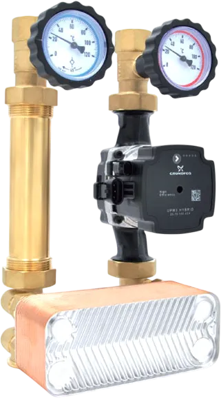 Насосный модуль со встроенным теплообменником 30 пластин, DN25 ECO 2