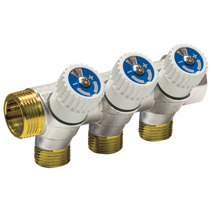 Распределитель 3/4" с вентилями 1/2" 35°